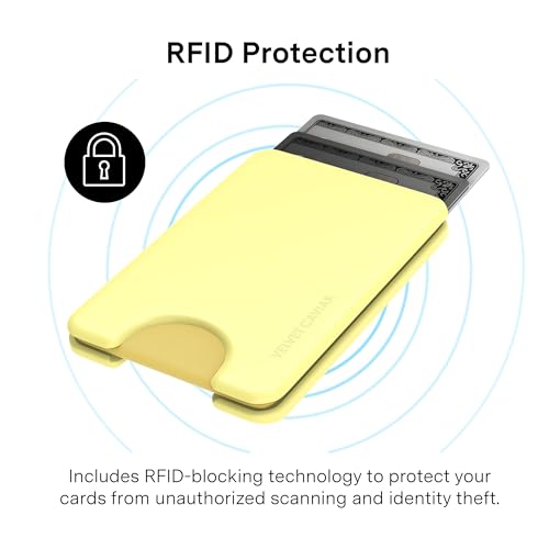 VELVET CAVIAR compatible with MagSafe Wallet 2.0 | Magnetic Card Holder Wallet for iPhone 17/16/15/14/13/12 or Phone Cases compatible with MagSafe | Butter Yellow - color: Buttery Yellow