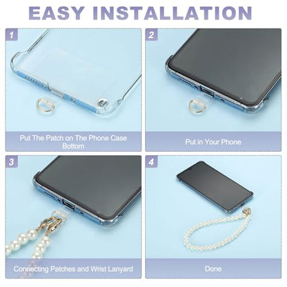 uxcell Phone Wrist Strap, Cellphone Pearl Chain with Tether Tabs & Clasp, Pearl Purse Chains - color: Gold Clasp, size: 6 Inch