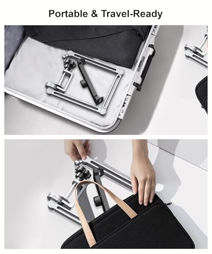 YICOSUN Tablet Stand for Desk - Heavy Duty Aluminum iPad Arm Mount with Super Grip Clamp, 360° Rotating Foldable Holder for 4.7-13" iPad, Kindle, Phone - Reading, Drawing, Video Call - Silver - color: Silver
