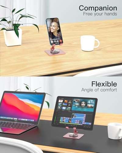 Adjustable Phone & Tablet Stand, Fits 4–9.7in Devices, Pink - color: Pink