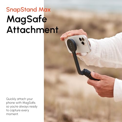 ShiftCam SnapStand Max – Magnetic Selfie Stick & Tripod – Compact, Foldable & Extendable with Tilt Head and Magnetic Bluetooth Remote (Stone, SnapStand Max) - color: Stone, size: SnapStand Max