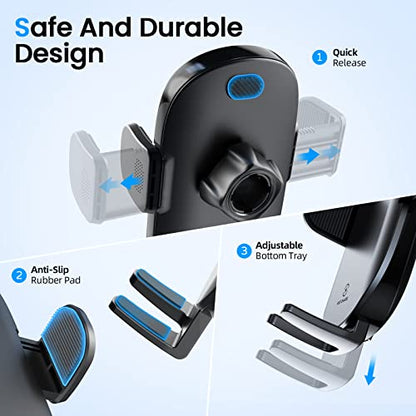 APPS2Car 15W Qi Fast Wireless Car Charger Solid Cup Holder Phone Mount