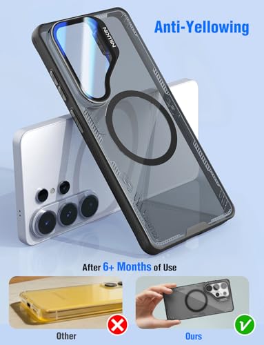 Nillkin Magnetic Case for Samsung Galaxy S26 Ultra, [2-in-1 Lens Cover & Hidden Kickstand] [MagSafe Compatible & Anti-Yellowing] Shockproof S26 Ultra Translucent Slim Case for Men Women, Clear Black - color: Clear Black