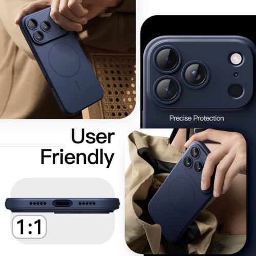 JETech Magnetic Slim Case for iPhone 17 Pro, Dark Blue - color: Dark Blue, size: iPhone 17 Pro