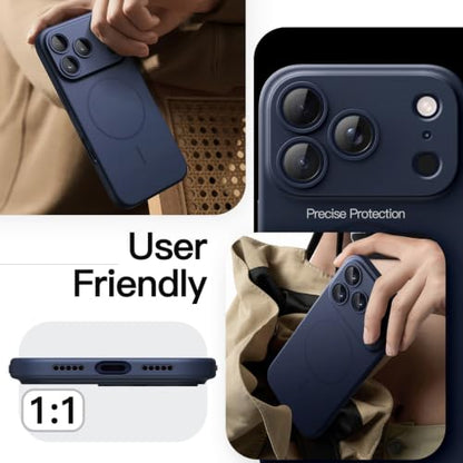 JETech Magnetic Slim Case for iPhone 17 Pro, Dark Blue - color: Dark Blue, size: iPhone 17 Pro