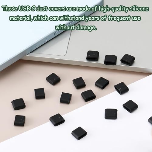 USB Type-C Dust Covers, 100 Count, Silicone Soft Micro USB Cover