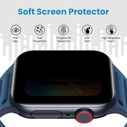 UniqueMe 8 Pack Privacy Screen Protector for Apple Watch Series 10/11 46mm - size: 46mm