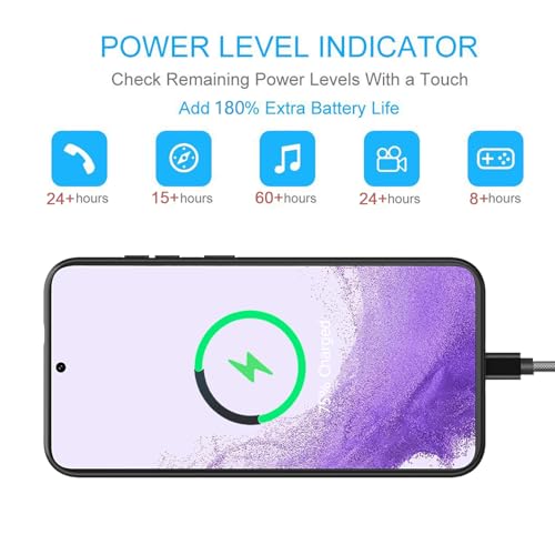 Battery Case for Galaxy S22 Plus, 12000mAh Portable Protective Wireless Charging Case Compatible with Galaxy S22 Plus S22+ (6.6 inch) Rechargeable Extended Battery Pack Charger Cover (Black) - size: Galaxy S22 Plus -12000mAh