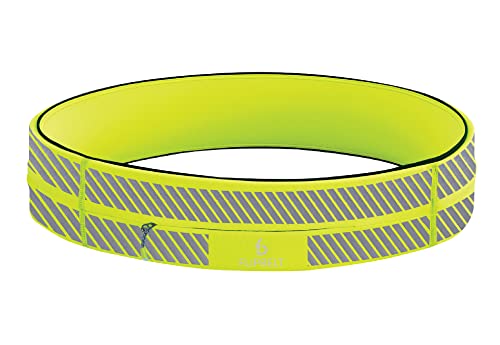FlipBelt Zipper Running Belt, Waist Pack for Fitness and Running, US Company - color: Reflective Neon Yellow, size: X-Small