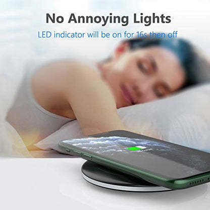 Yootech Wireless Charger,10W Max Wireless Charging Pad(No AC Adapter) | Compatible with iPhone 17/17 Pro/17 Pro Max/Air/16/15/14/13/SE 2022/12/11,Samsung Galaxy S25/S24/S23,for AirPods Pro 3 - color: Black/Black