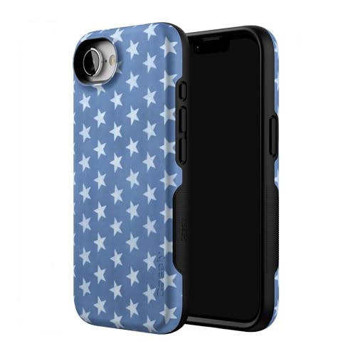 Casely iPhone 16e Case | Coastal Blues | Denim Stars | Bold Protective Design | Compatible with MagSafe - color: Coastal Blues | Denim Stars