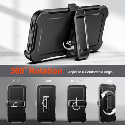 TUTUKII Magnetic for iPhone 17 Case with Belt Clip Holster (Black) | MagSafe Compatible, Heavy-Duty Military-Grade Drop Protection, 3-Layer Rugged Shockproof Protective Cover 6.3-Inch - size: iPhone 17 6.3“