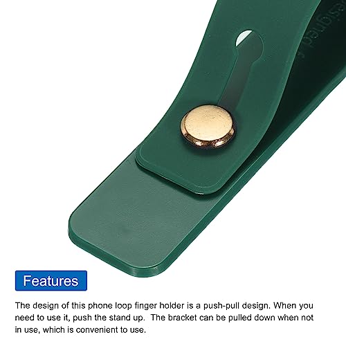 MECCANIXITY 휴대폰 루프 핑거 홀더 실리콘 폰 스트랩 그립 홀더 휴대폰 그립 스탠드 2개, 대부분의 스마트폰용 다크 그린 - color: 다크 그린.