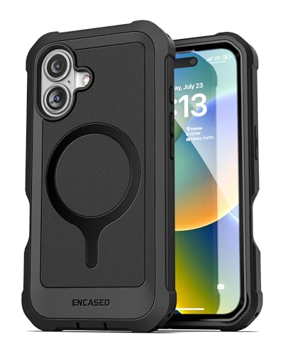 ENCASED Compatible with iPhone 16 Case with Built-in Screen Protector, Compatible with MagSafe - Military Grade Protection, 360 Rugged Full-Body Coverage Black - size: iPhone 16