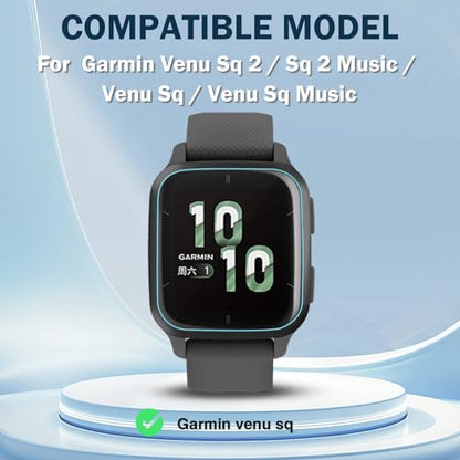 6 PCS Compatible for Garmin Venu Sq 2 Screen Protector Clear, Full Cover Anti-scratch Soft TPU [Not Glass] with Great Protection for Venu Sq 2 Music Watch Film, Sensitive Touch & HD - size: venu sq/sq 2