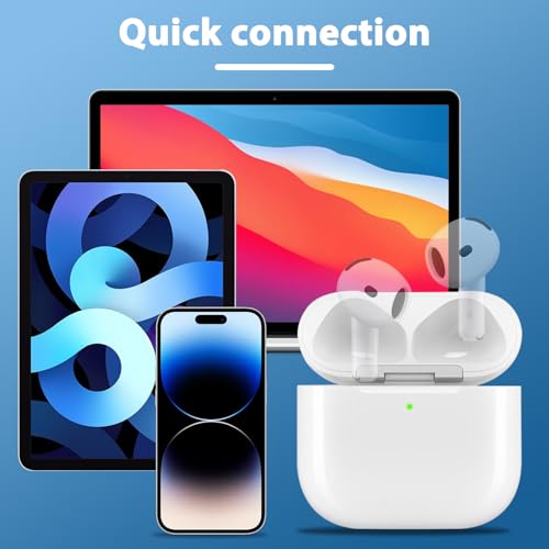 Wireless Charging Case Replacement Compatible with Airpods 4th Generation, and Bluetooth Pairing Sync Button, Air Pod 4th Charging Case to USB-C(No Earbuds)