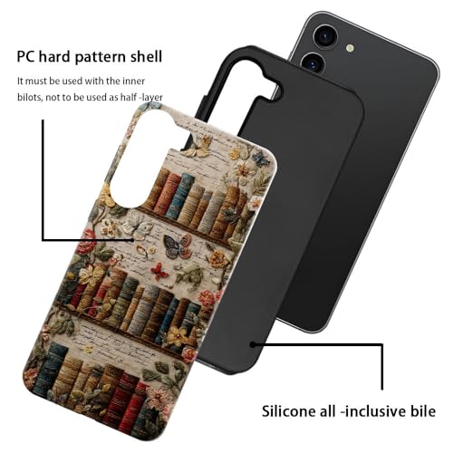 Compatible with Samsung Galaxy S23 Case,Glossy Case All-Round Protection Shockproof Anti-Scratches TPU Cover,Cases for Man Woman-Antique Bookshelf - color: Antique Bookshelf, size: Galaxy S23
