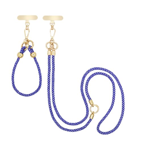 ABJFJE Crystal Phone Lanyard Crossbody & Wrist Strap Phone Strap Crossbody & Wrist Lanyard Anti Theft Phone Strap for Women - color: Royalblue