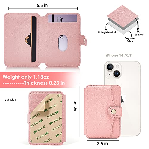 Phone Wallet Stick on for Cases Small Wallet for Women with Adhesive - color: Baby Pink