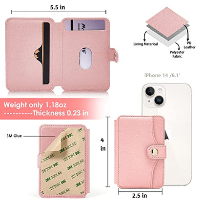 Phone Wallet Stick on for Cases Small Wallet for Women with Adhesive - color: Baby Pink