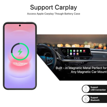 Battery Case for Galaxy A36/A56/A37,Upgraded 10000mAh High Capacity Rechargeable Portable Protective Extended Charger Case Wireless Charging Compatible (6.7 inch) Charging Case & Carplay Black - size: Galaxy A36/A56/A37