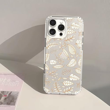 IAIYOXI Clear Case for iPhone 16, [Crystal Clear Military-Grade Drop Protection], Non-Yellowing, Slim Lightweight Transparent TPU Bumper Phone Case Cover Design - Line Leaves - color: Line Leaves, size: iPhone 16