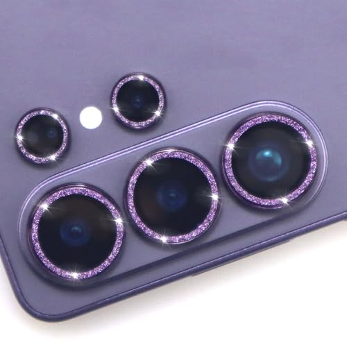 for Samsung Galaxy S26 Ultra Camera Lens Protector, Bling Glitter Metal Ring Tempered Glass Lens Cover Accessories (Violet) - color: Violet