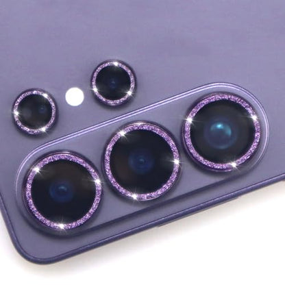 for Samsung Galaxy S26 Ultra Camera Lens Protector, Bling Glitter Metal Ring Tempered Glass Lens Cover Accessories (Violet) - color: Violet