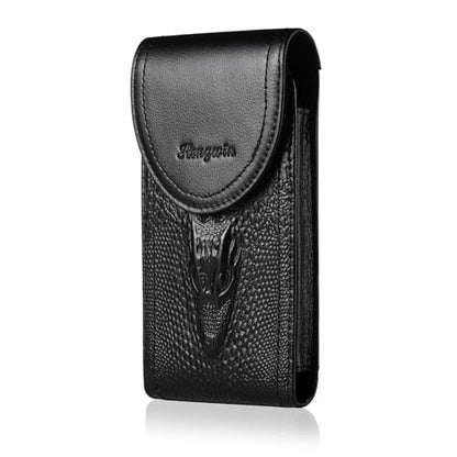 Genuine Leather Phone Belt Case with Belt Clip Belt Loop, Cell Phone Holster Fits 6.5" Large Smartphones, Sturdy Utility Phone Pouch Belt Holder for Daily Use, Travel, Hiking, Working (Black) - color: Black