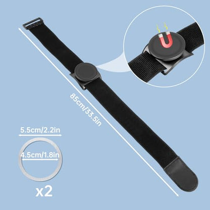NiHome Adjustable Pilot Magnetic Kneeboard Fit for iPad, Lap Mount, Black - color: Black (with 33.5“ Elastic Strap)