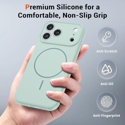 SUPFINE Silicone & Magnetic for iPhone 17 Pro Case - color: Aquamarine, size: iPhone 17 Pro