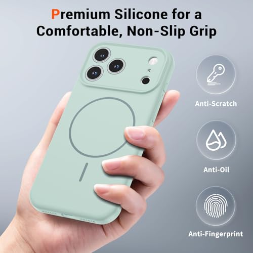 SUPFINE Silicone & Magnetic for iPhone 17 Pro Case - color: Aquamarine, size: iPhone 17 Pro