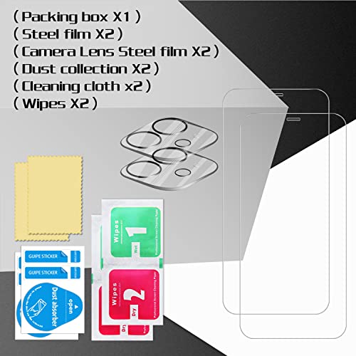 BIGFACE iPhone 11 Screen Protector + Camera Lens Protectors, [2 + 2 Pack] Premium HD Clear Tempered Glass, 9H Hardness, HD Clarity, Anti- Scratch, 3D Curved Accuracy Anti-Bubble Film - size: iPhone 11（6.1"）