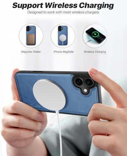 OCASE for iPhone 16 Case Detachable Wallet Case with Card Holder, 2 in 1 Pu Leather Flip Folio with RFID Blocking Stand Wrist Strap Shockproof Phone Cover 6.1 Inch 2024, Light Blue - color: Light Blue, size: iPhone 16
