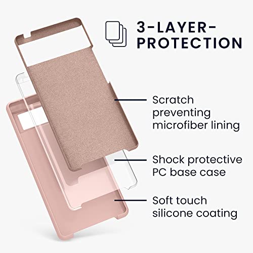 kwmobile Case Compatible with Google Pixel 6 Case - TPU Silicone Phone Cover with Soft Finish - Nude Lilac - color: Nude lilac, size: Pixel 6
