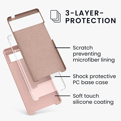 kwmobile Case Compatible with Google Pixel 6 Case - TPU Silicone Phone Cover with Soft Finish - Nude Lilac - color: Nude lilac, size: Pixel 6
