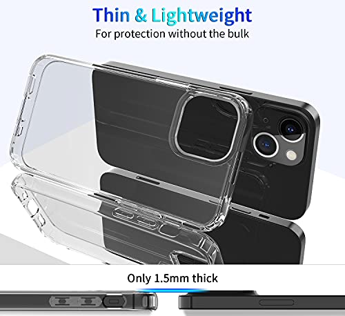 DEERLAMN Clear Case for iPhone 13/iPhone 14 6.1-Inch, Military Grade Drop Protection Anti-Scratch Transparent Ultra Slim Non-Yellowing Shockproof Protective Phone Cover - size: iPhone 13/14 6.1-Inch