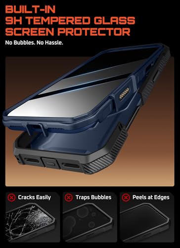 SUPCASE for iPhone 17 Pro Case with Tempered Glass Screen Protector, Azure | Camera Control Cover, Compatible with MagSafe, Built-in Kickstand, Anti-Slip Grip, Full-Body Magnetic Phone Case, UBGrip Pro - color: Azure