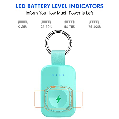 Portable Charger for Apple Watch,Travel Keychain iWatch Wireless Power Bank - color: Green