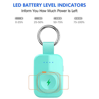 Portable Charger for Apple Watch,Travel Keychain iWatch Wireless Power Bank - color: Green