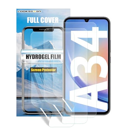 LOOKSEVEN 3 Pack Hydrogel Film For Samsung Galaxy A34 5G 6.6 inch - size: Galaxy A34 5G (6.6 inch)