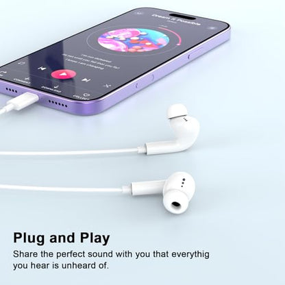 [Apple MFi Certified] Wired Headphones for iPhone 14 13 12,Earbuds with Lightning Connector Built-in Mic & Volume Control HiFi Stereo Nosie Reduction Earphones Compatible with iPhone 13/11/XR/XS/X/8/7 - size: L