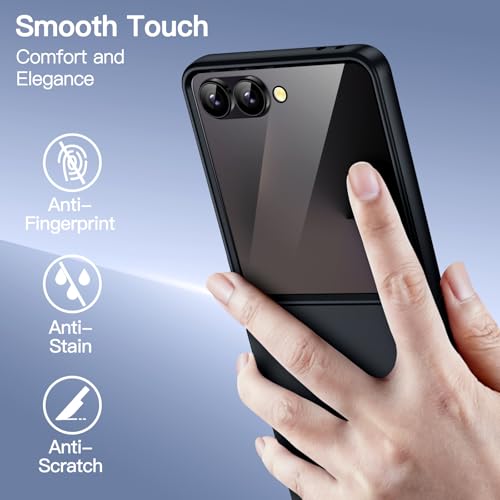 JETech Case for Samsung Galaxy Z Flip 7, Black | Built-in Front Screen Protector, Slim Hard PC Design, Shockproof Protection, Anti-Scratch Finish - color: Black