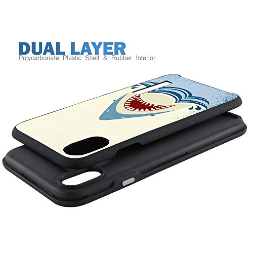 CasesOnDeck Case Compatible with [Apple iPhone X | iPhone Xs][Grip Tactical] iPhone Xs Hybrid Bump and Drop Protection Case Slim Fit Dual Layer Cover (Shark Attack) - color: Shark Attack