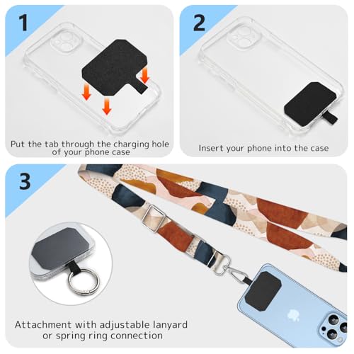2 Pack Phone Lanyard Cell Phone Lanyard Crossbody Adjustable Phone Strap for Use Around the Neck Cell Phone Lanyard - color: Leopard Spots
