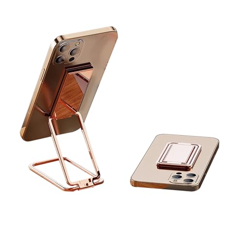 Self-Adhesive Back-Mount 360° Rotatable Phone Ring Kickstand(Amber) - color: Amber