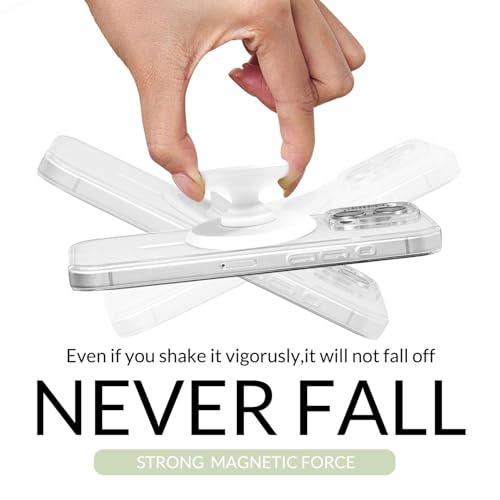 for MagSafe Phone Grip,Soft Silicone Magnetic Collapsible Cell Phone Finger Grip for iPhone 17/16/15/14/13,12 and Smartphones Tablets - White - color: White