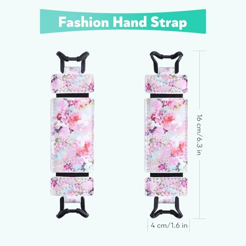 Secure Hand Strap for Kindle and Tablet - High Elasticity Finger Grip Holder Accessories for 6-8 Inches E-Book Tablet. - color: Pink Flower