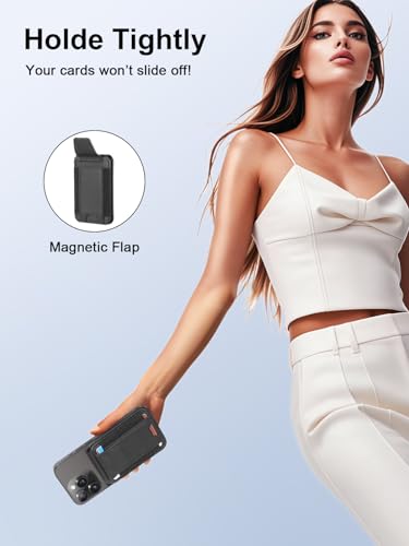 for MagSafe Wallet Works with Apple Find My, Strongest Magnetic Wallet - color: Black