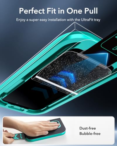 ESR 3 Pack for iPhone 17/iPhone 16 Pro Screen Protector, Armorite | 7X Impact Absorption, 9H+ Tempered Glass, Easy One-Pull Installation, Full-Coverage Protection, UltraFit Tray, Bubble-Free - size: iPhone 17/16 Pro 6.3 inch